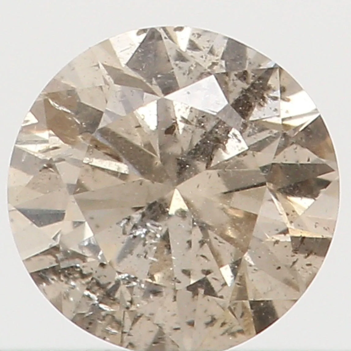 0.17 Ct Natural Loose Diamond, Brown Diamond, Round Diamond, Round Brilliant Cut Diamond, Sparkling Diamond, Rustic Diamond L439