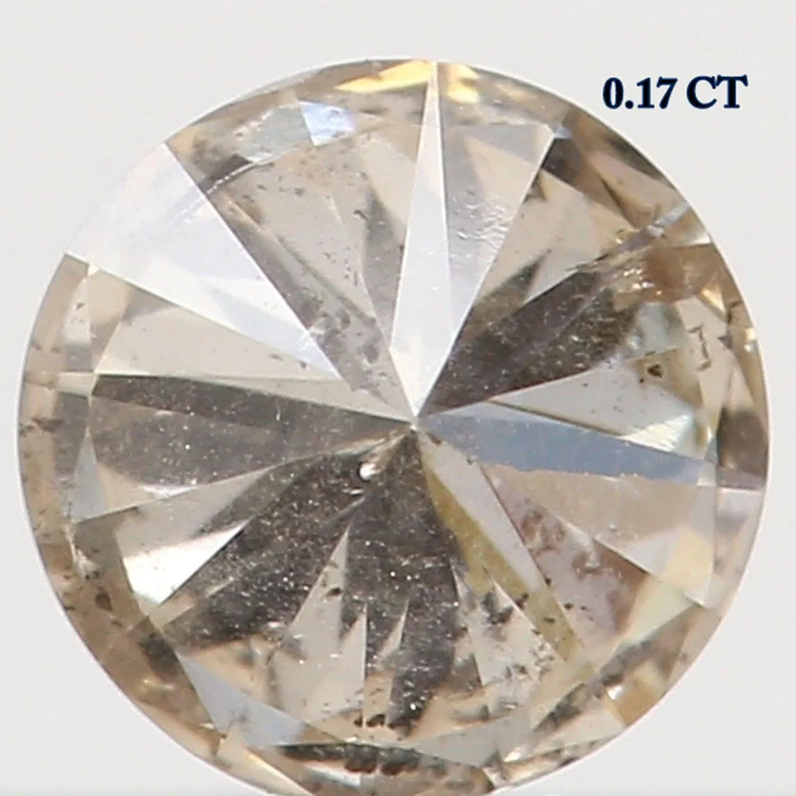 0.17 Ct Natural Loose Diamond, Brown Diamond, Round Diamond, Round Brilliant Cut Diamond, Sparkling Diamond, Rustic Diamond L439