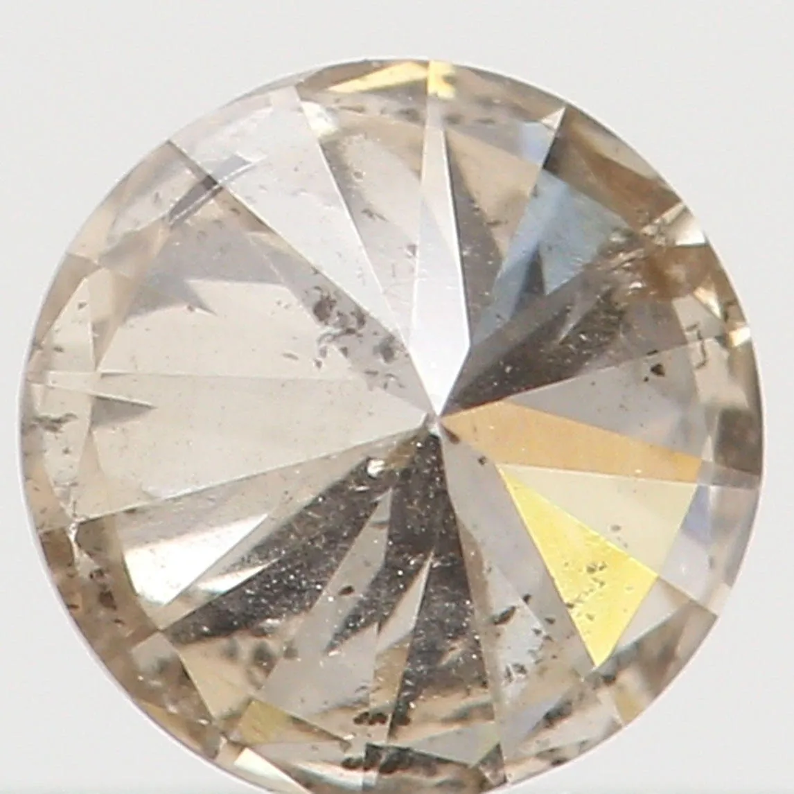 0.17 Ct Natural Loose Diamond, Brown Diamond, Round Diamond, Round Brilliant Cut Diamond, Sparkling Diamond, Rustic Diamond L439