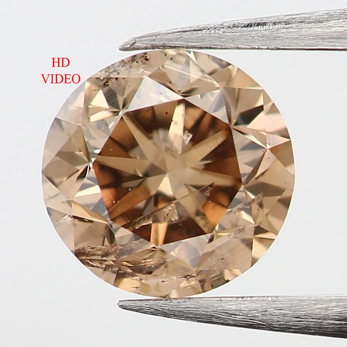 0.28 Ct Natural Loose Diamond, Orange Diamond, Round Diamond, Round Brilliant Cut Diamond, Sparkling Diamond, Rustic Diamond KR2