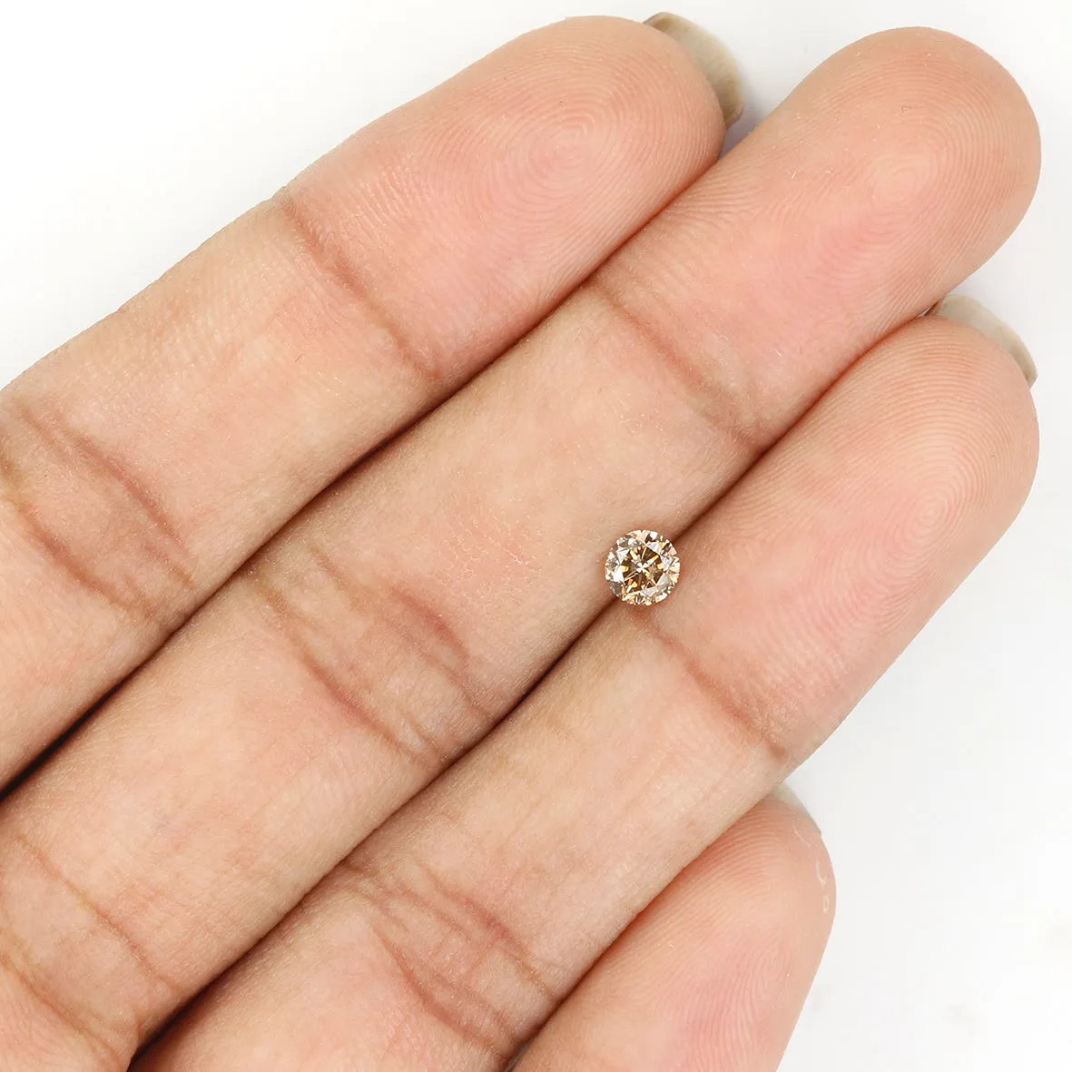 0.28 Ct Natural Loose Diamond, Orange Diamond, Round Diamond, Round Brilliant Cut Diamond, Sparkling Diamond, Rustic Diamond KR2