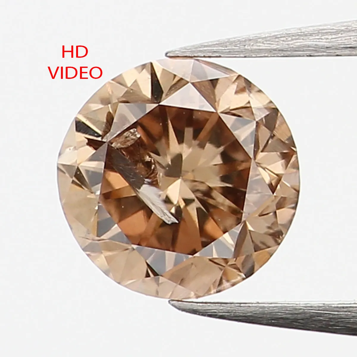 0.48 Ct Natural Loose Diamond, Brown Diamond, Round Diamond, Round Brilliant Cut Diamond, Sparkling Diamond, Rustic Diamond, L77