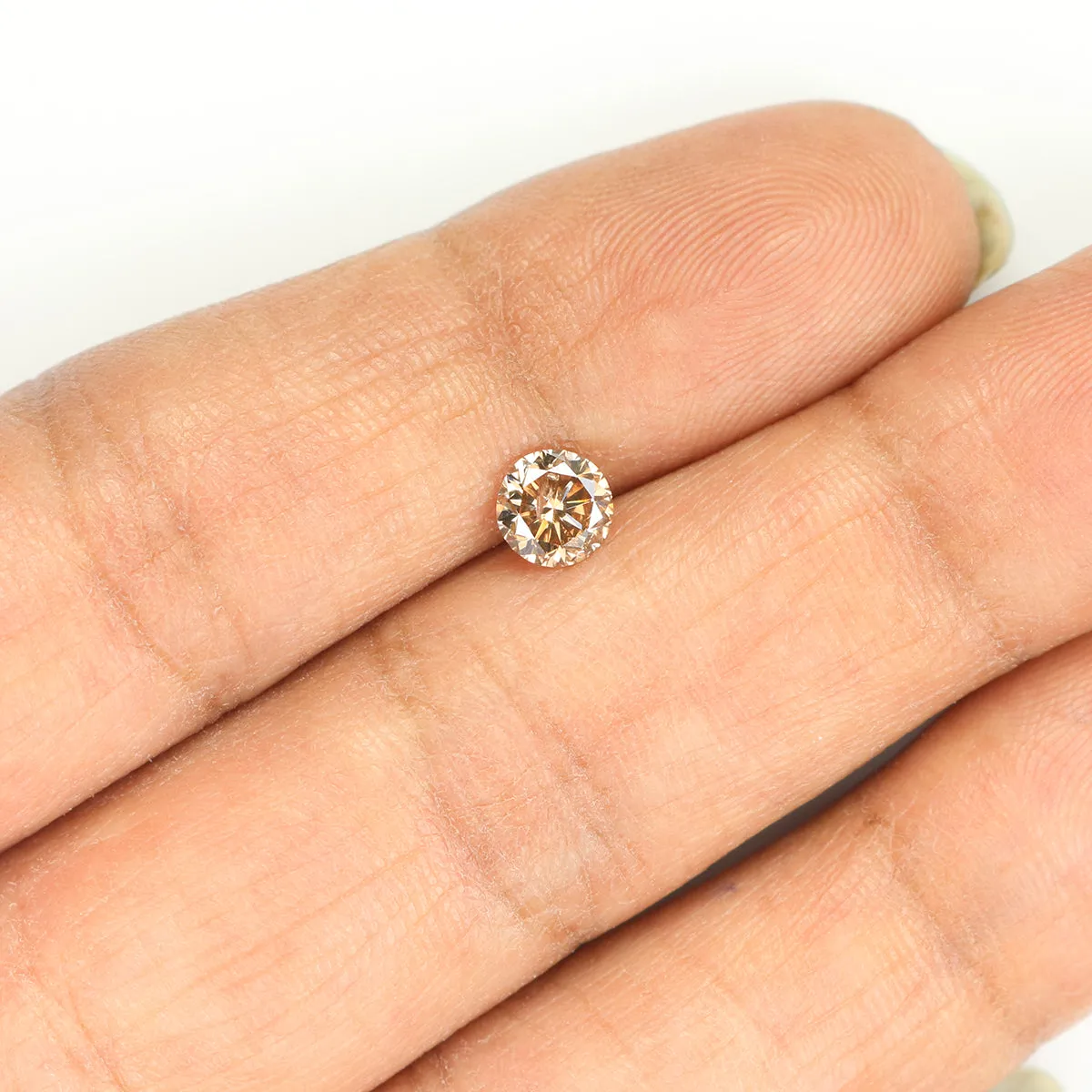 0.48 Ct Natural Loose Diamond, Brown Diamond, Round Diamond, Round Brilliant Cut Diamond, Sparkling Diamond, Rustic Diamond, L77