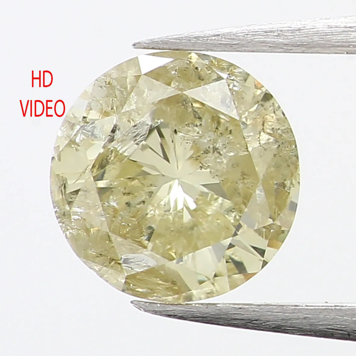 0.57 Ct Natural Loose Diamond, Green Diamond, Yellow Diamond, Round Diamond, Round Brilliant Cut, Sparkling Diamond, Rustic Diam