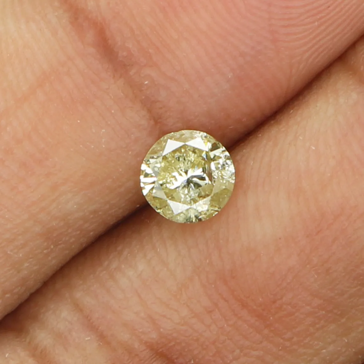 0.57 Ct Natural Loose Diamond, Green Diamond, Yellow Diamond, Round Diamond, Round Brilliant Cut, Sparkling Diamond, Rustic Diam