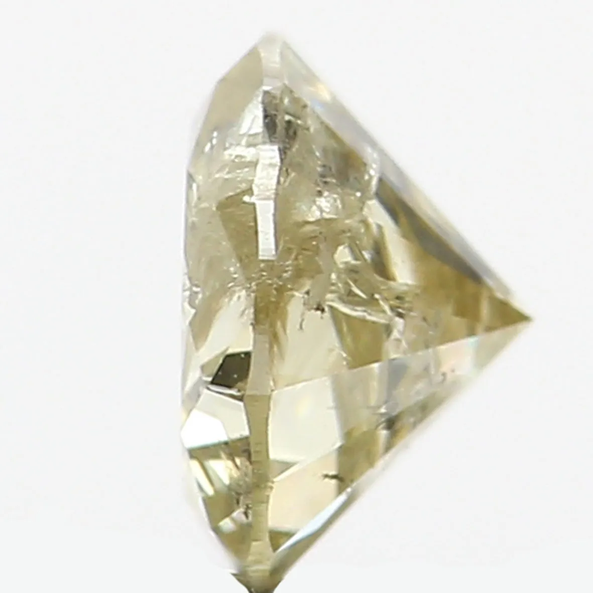 0.57 Ct Natural Loose Diamond, Green Diamond, Yellow Diamond, Round Diamond, Round Brilliant Cut, Sparkling Diamond, Rustic Diam