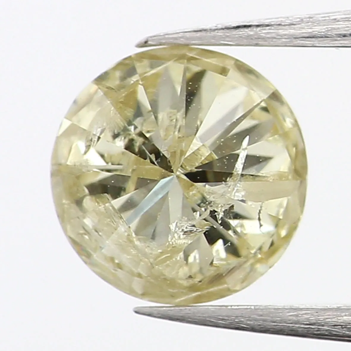 0.57 Ct Natural Loose Diamond, Green Diamond, Yellow Diamond, Round Diamond, Round Brilliant Cut, Sparkling Diamond, Rustic Diam