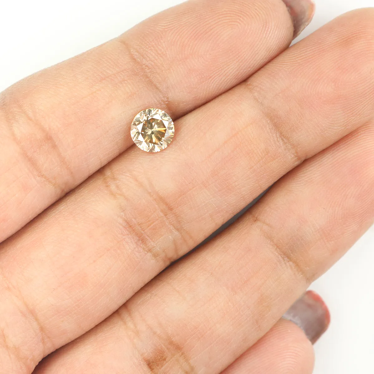 0.86 Ct Natural Loose Diamond, Brown Diamond, Round Diamond, Round Brilliant Cut Diamond, Sparkling Diamond, Rustic Diamond KDL6