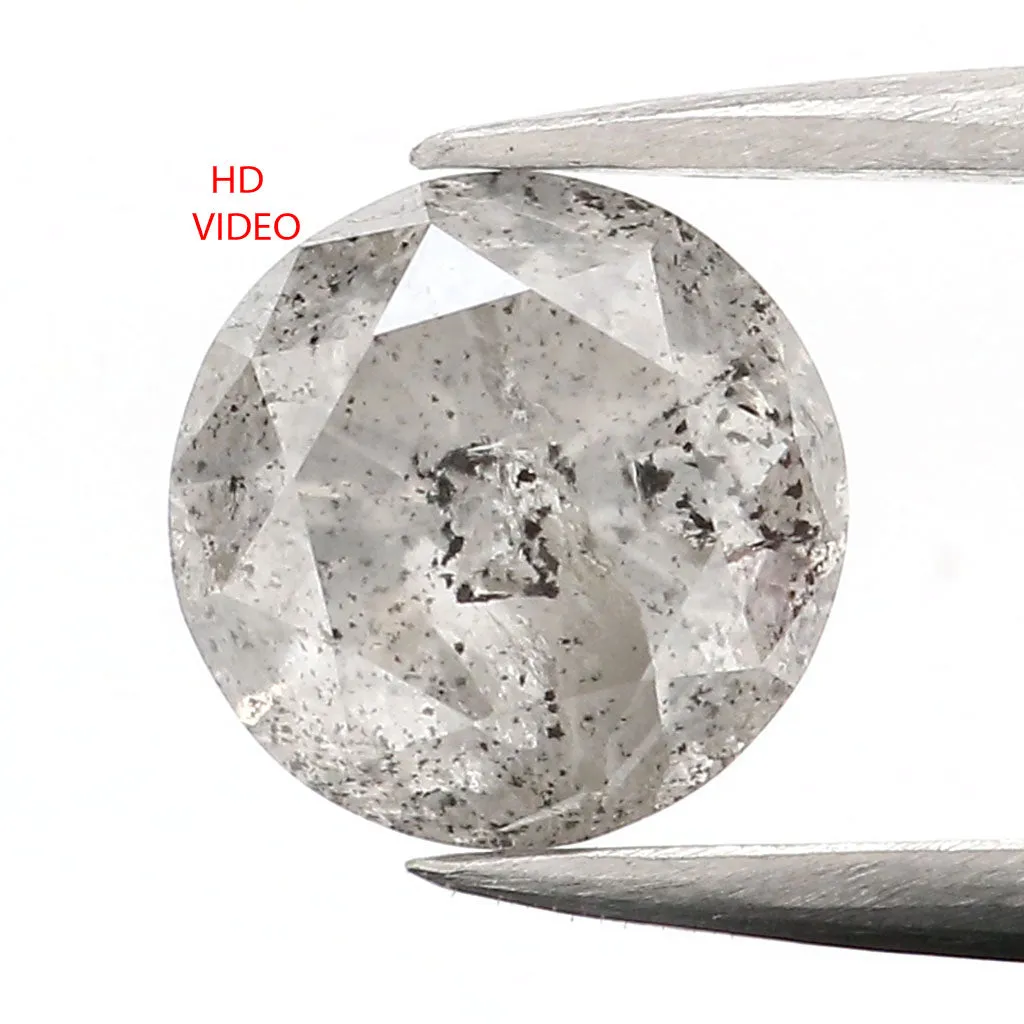 1.04 Ct Natural Loose Diamond, Grey Diamond, Round Diamond, Round Brilliant Cut Diamond, Sparkling Diamond, Rustic Diamond L9090