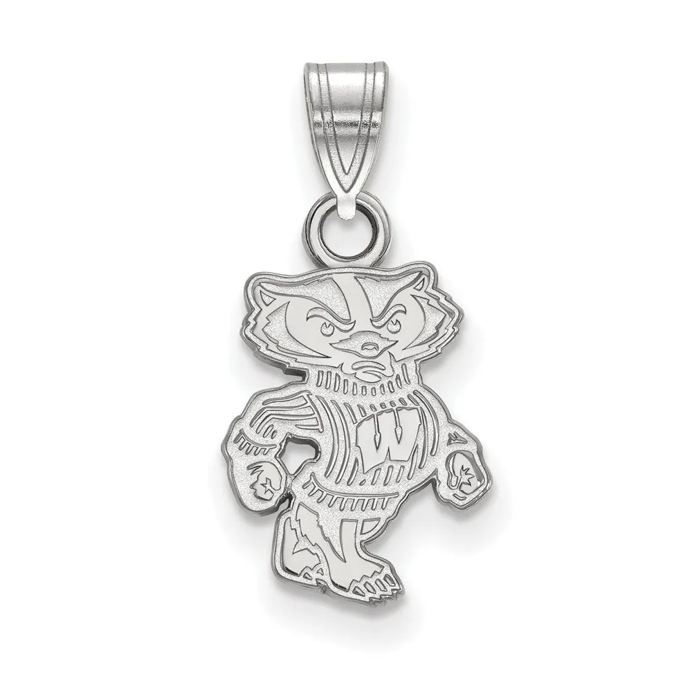 10k White Gold U. of Wisconsin Small Badgers Pendant