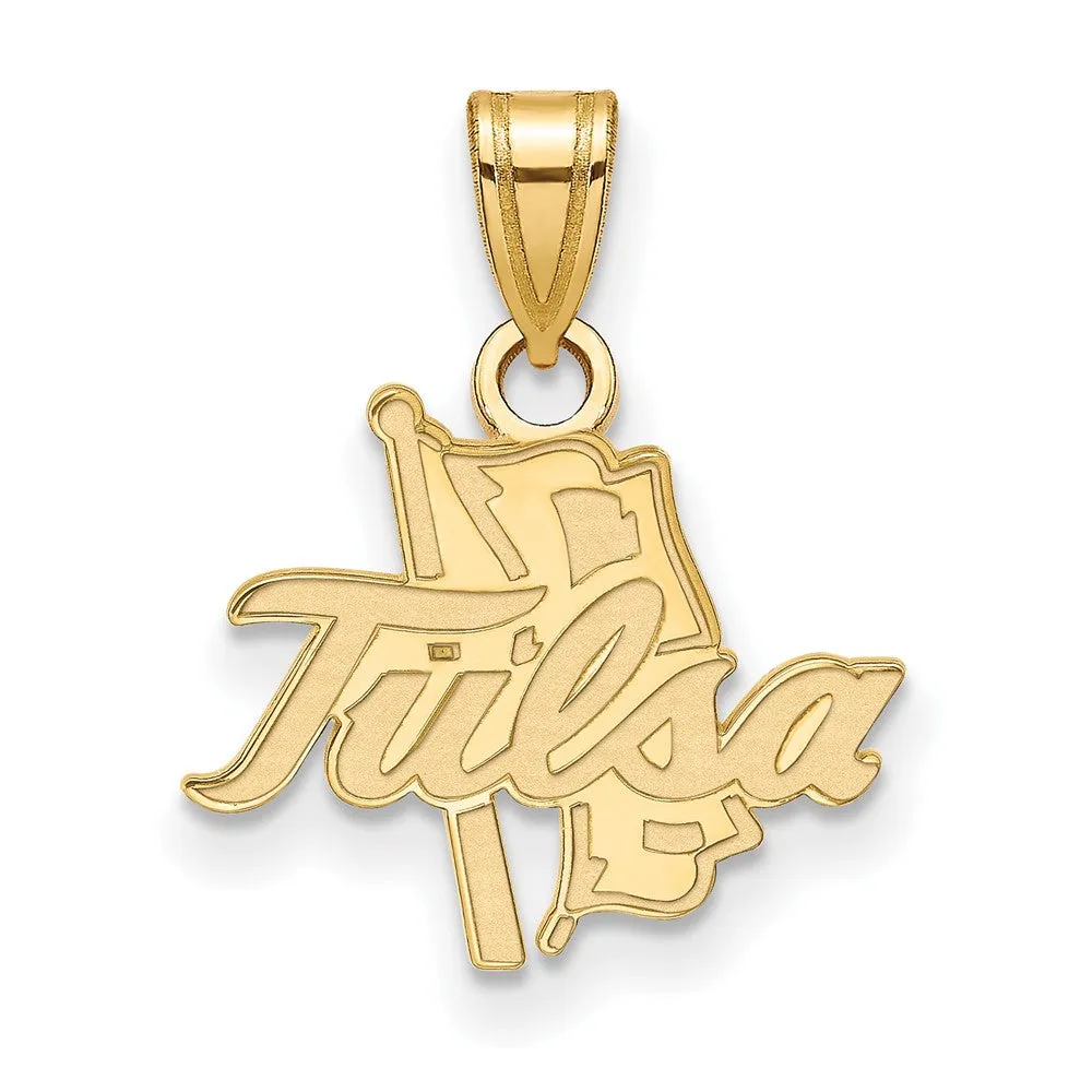 10k Yellow Gold The U. of Tulsa Small Script Pendant