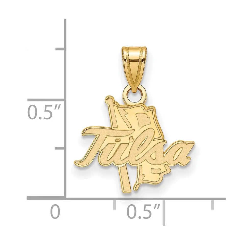 10k Yellow Gold The U. of Tulsa Small Script Pendant