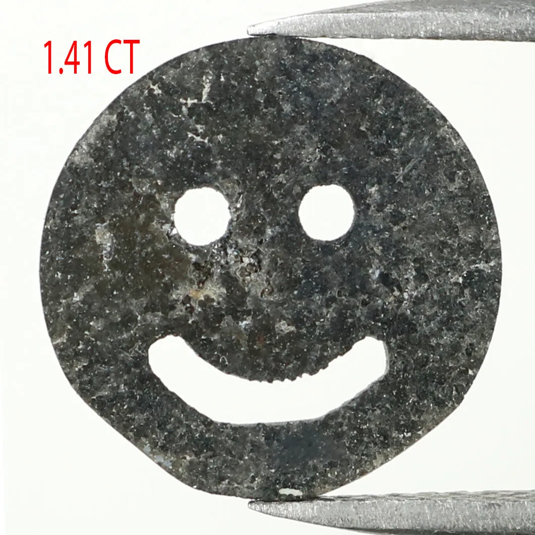 1.41 CT Natural Loose Diamond, Smiley Face Diamond, Black Diamond, Antique Diamond, Real Diamond, Rustic Diamond, Polished Diamo