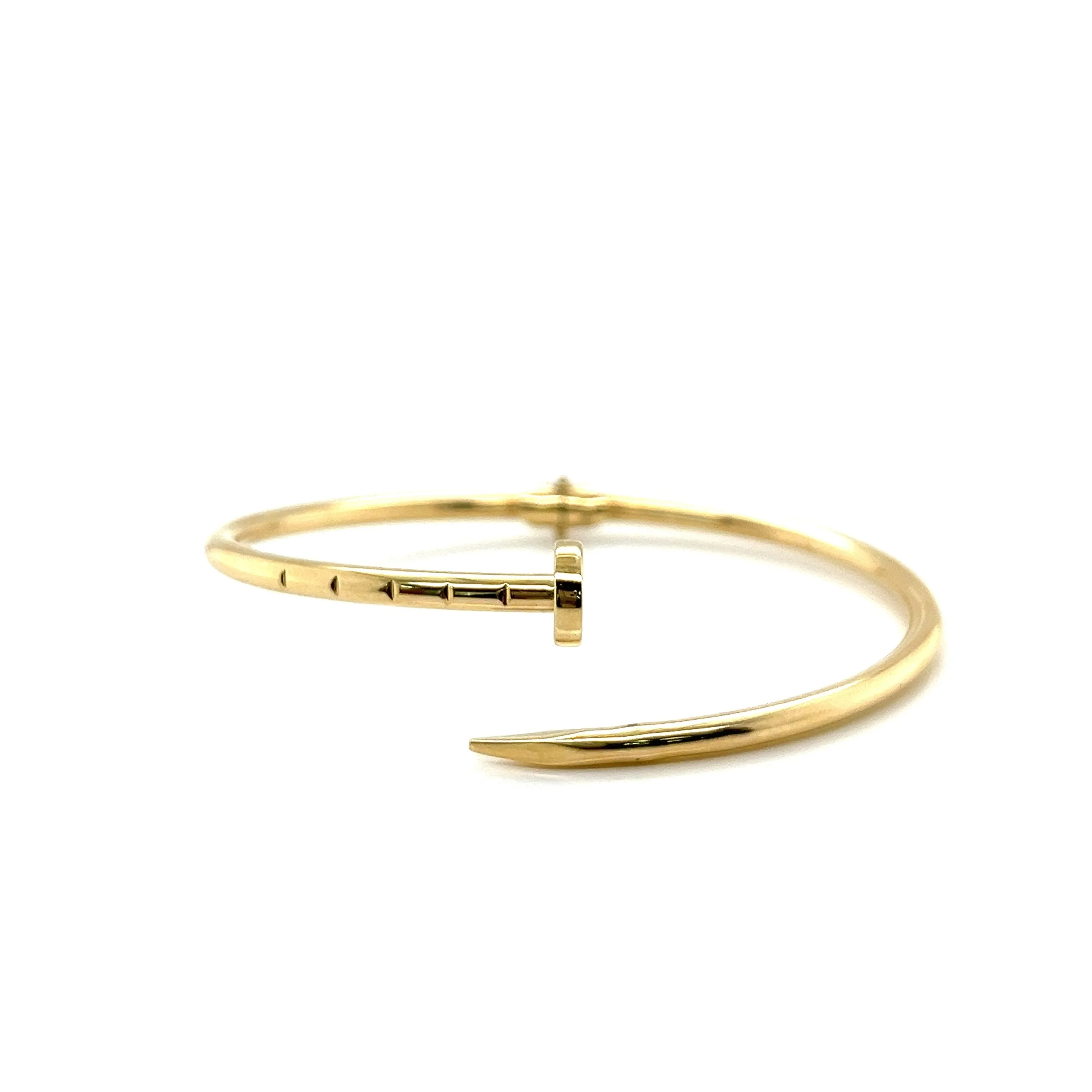 14K Gold Nail Bangle