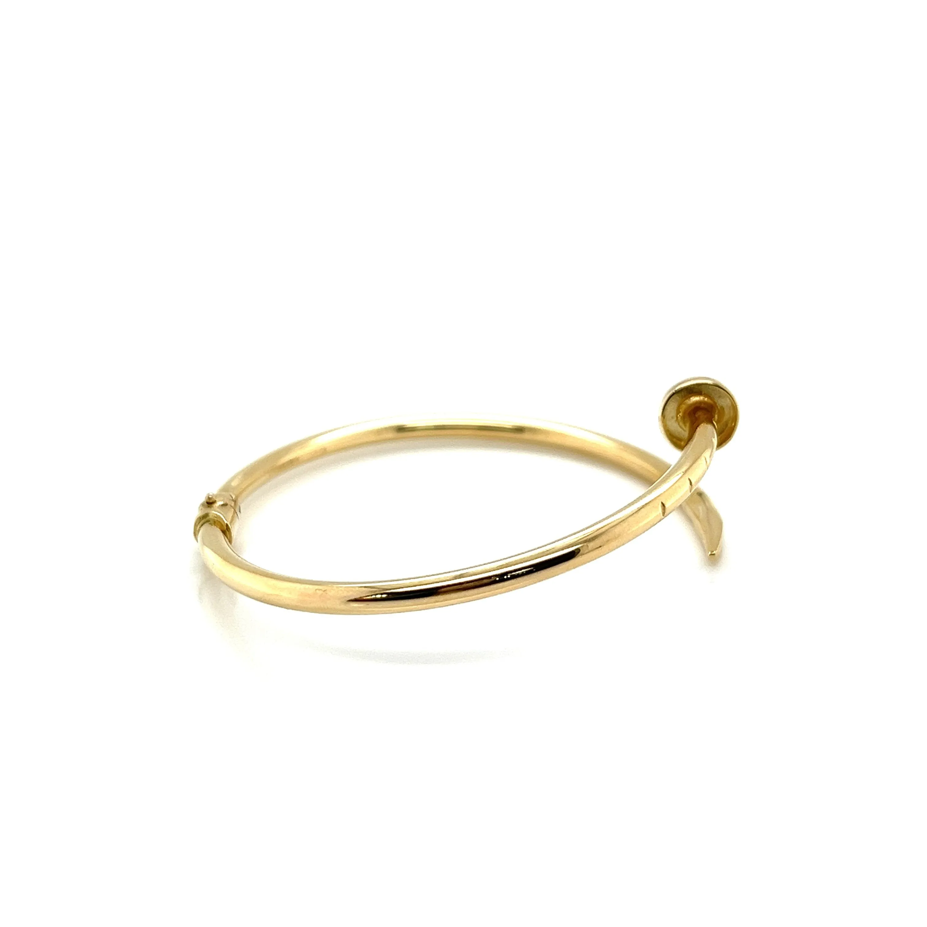 14K Gold Nail Bangle