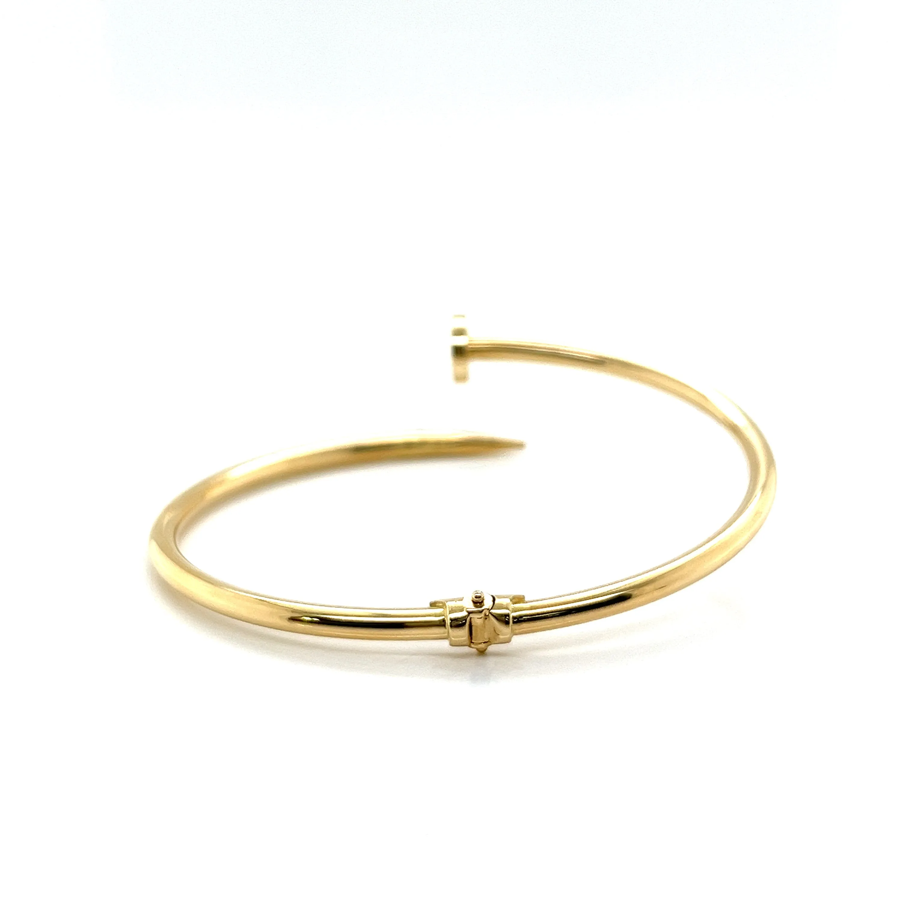 14K Gold Nail Bangle