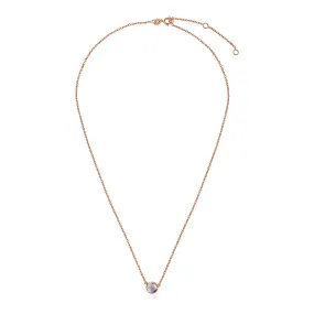 14k Rose Gold 17 inch Necklace with Round White Topazrx93658-17-rx93658-17