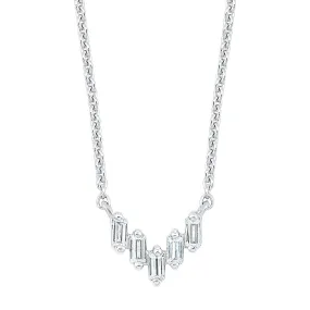 14K Stair Step Diamond Necklace 1/10 ctw