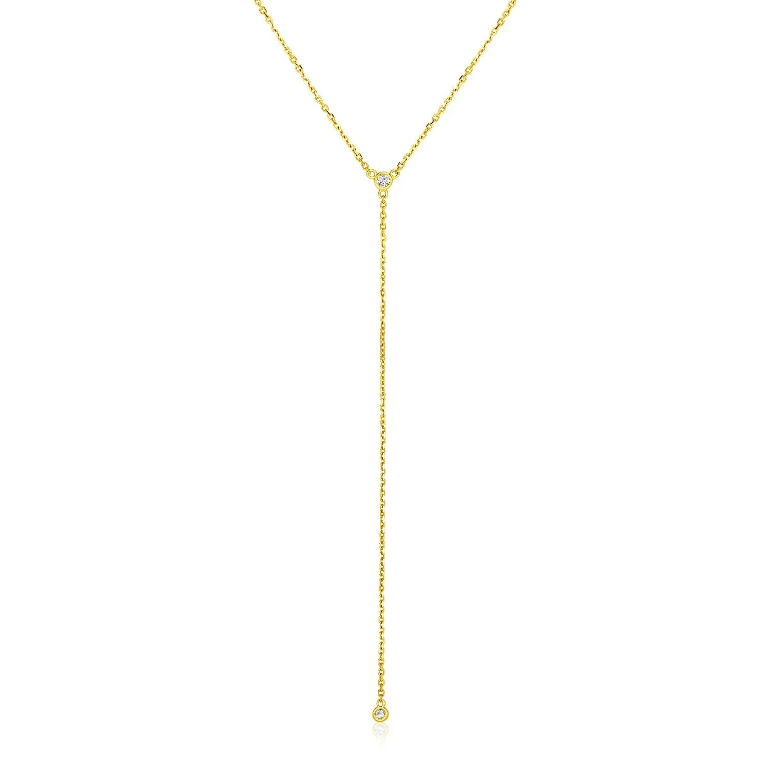 14k Yellow Gold 20 inch Lariat Necklace with Diamondsrx76600-20-rx76600-20