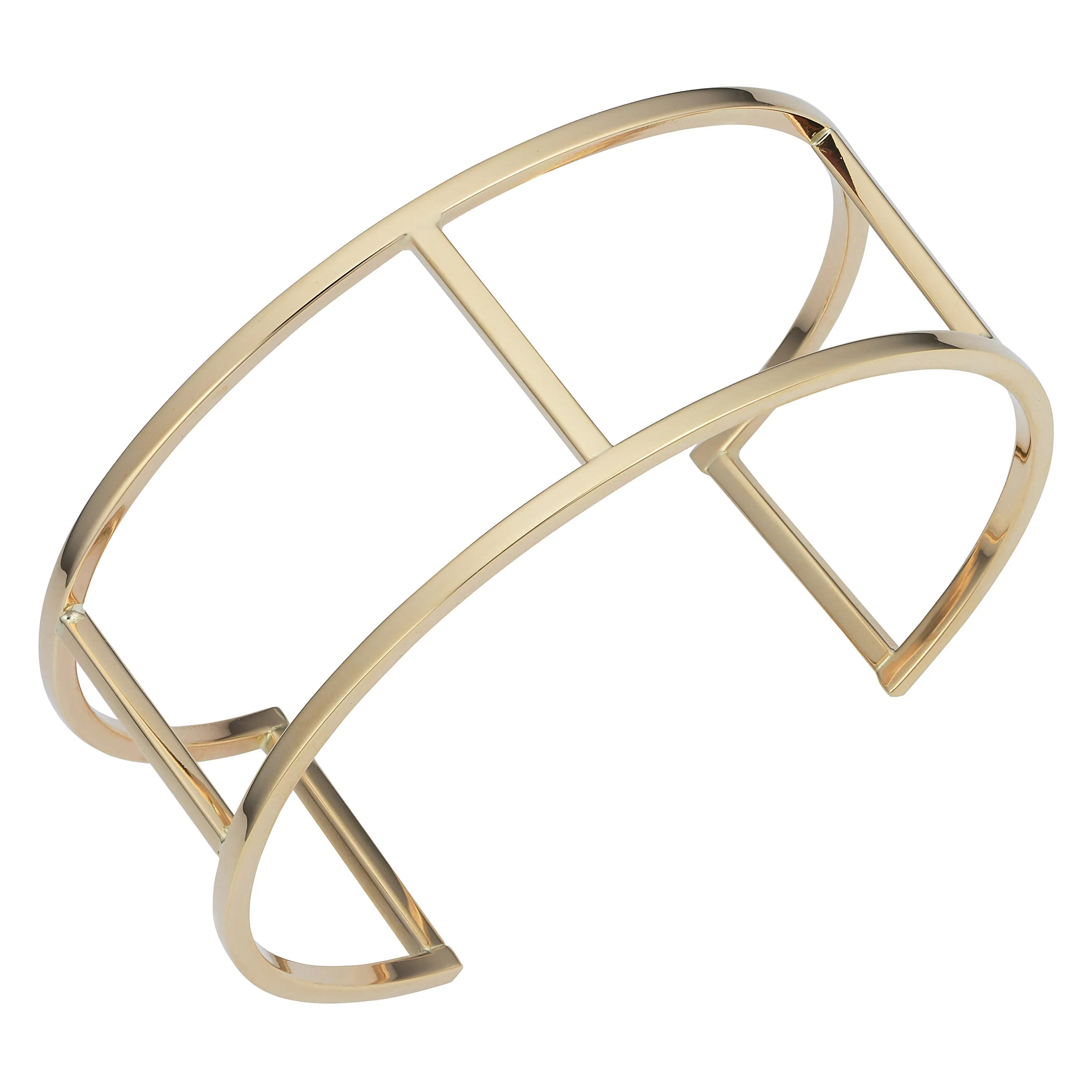 14k Yellow Gold Bar Women's Cuff Bracelet, 7.5