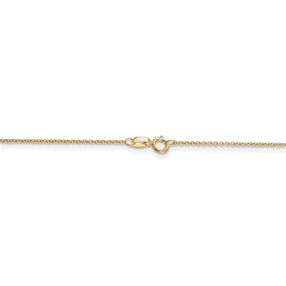 14k Yellow Gold Diamond Cut Filigree Heart (17mm) Necklace