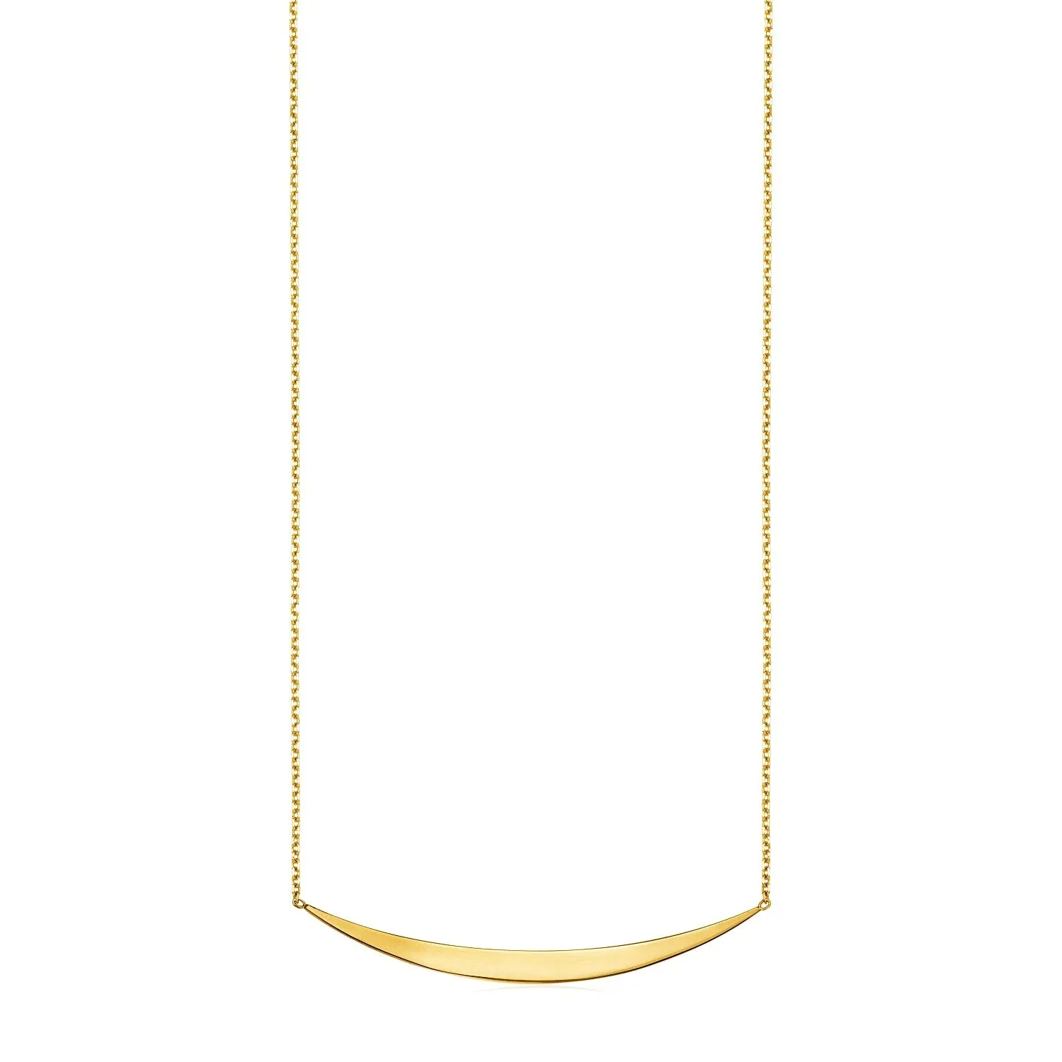 14k Yellow Gold Necklace with Polished Curved Bar Pendantrx67104-18-rx67104-18