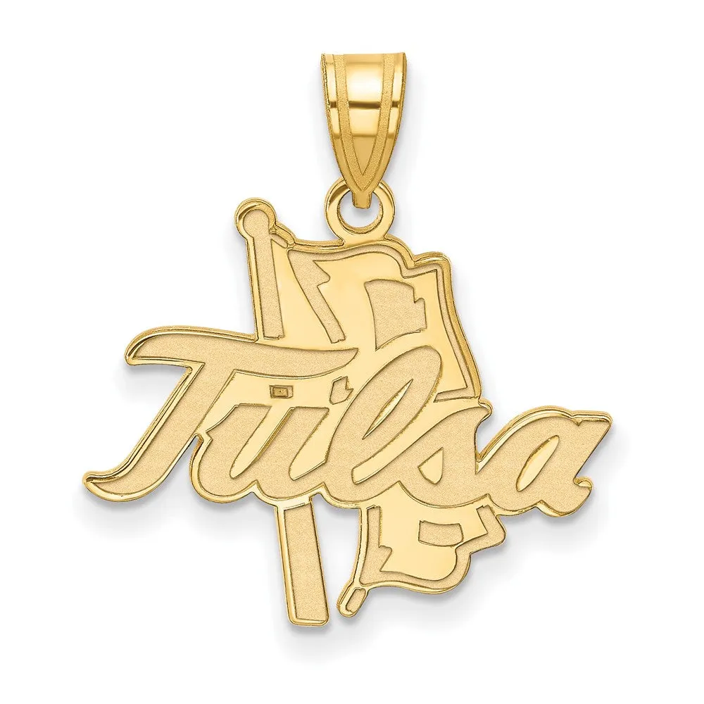 14k Yellow Gold The U. of Tulsa Large Script Pendant