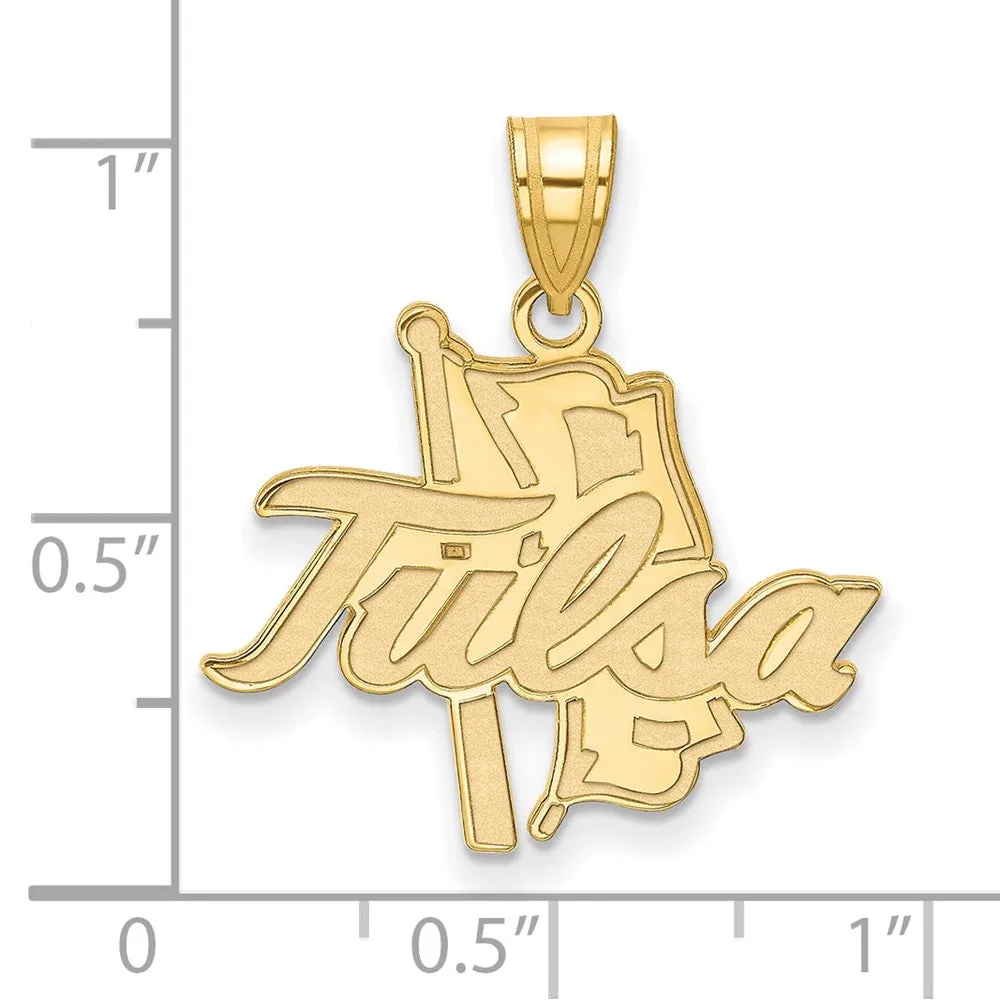 14k Yellow Gold The U. of Tulsa Large Script Pendant