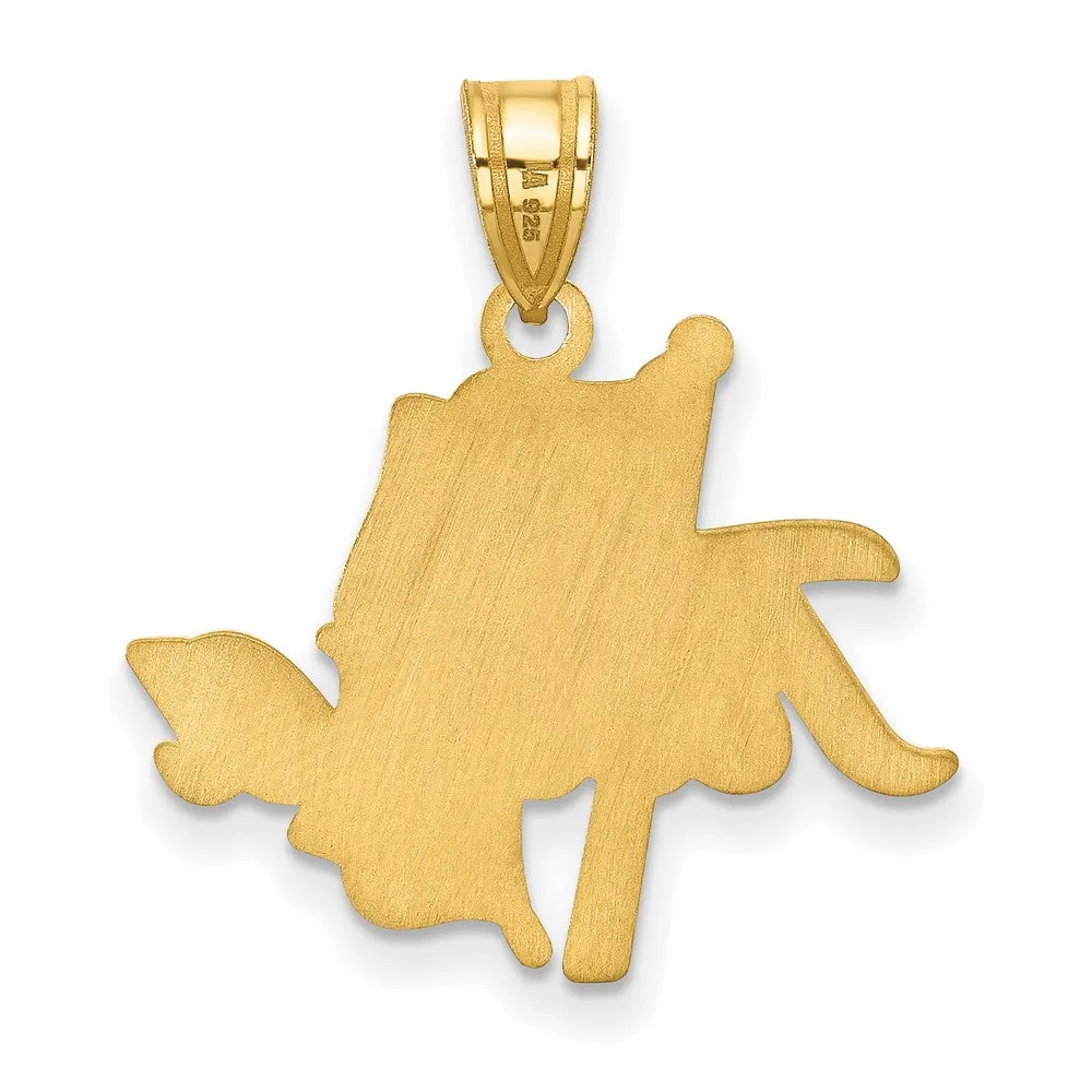 14k Yellow Gold The U. of Tulsa Large Script Pendant