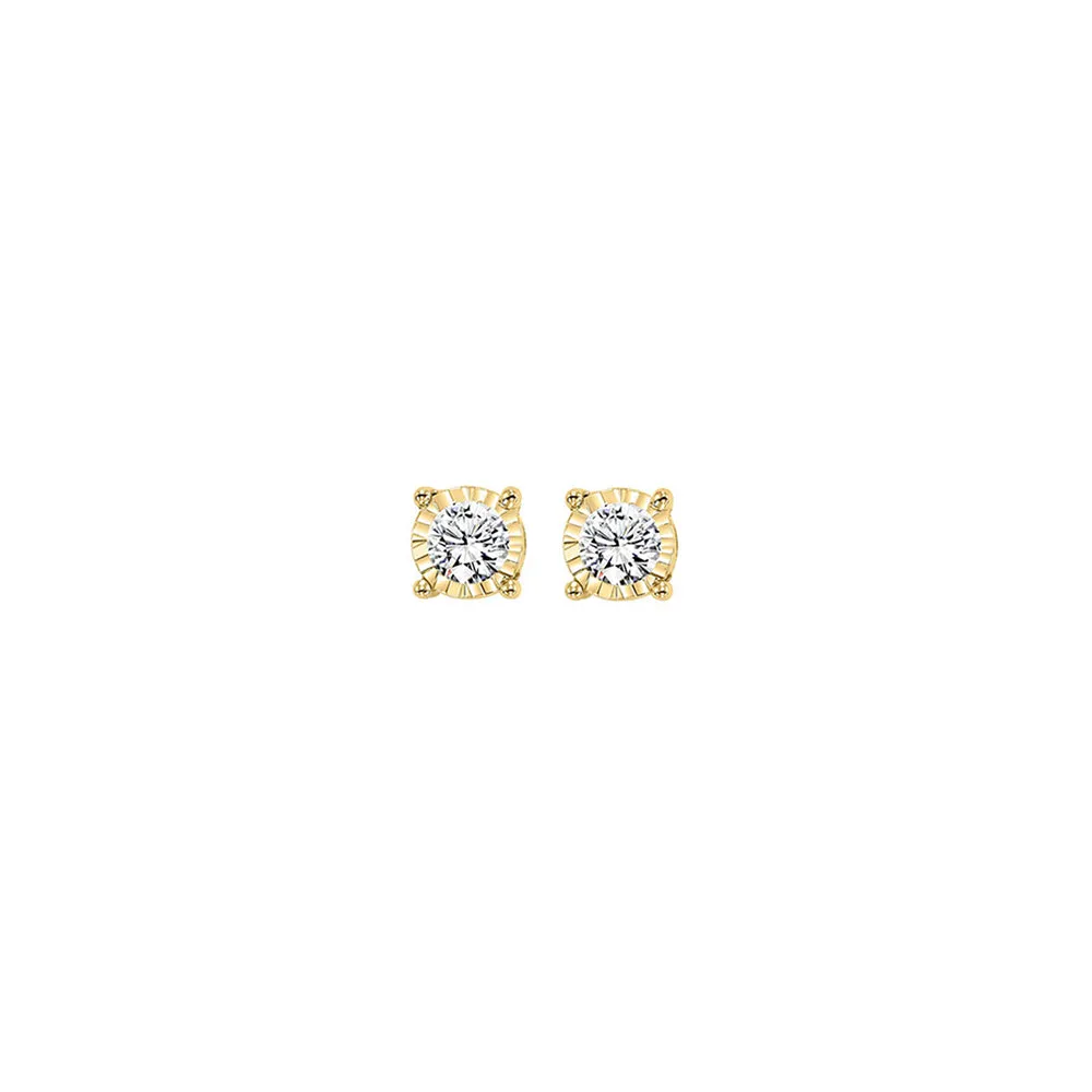 14KT YELLOW GOLD DIAMOND (1/10 CTW) EARRING