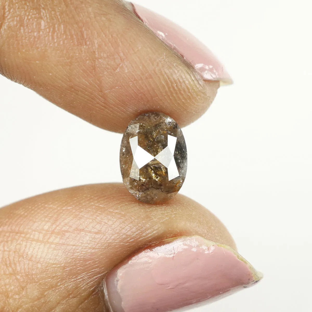 1.59 Ct Natural Loose Diamond, Oval Diamond, Black Diamond,Brown Diamond, Antique Diamond, Rustic Diamond, Real Diamond KDL325