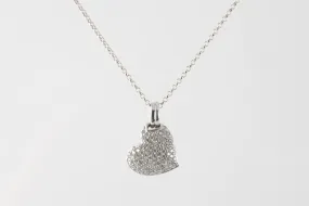 17'' 14k White Gold 0.75tcw Diamond Heart Necklace (6.60g.)