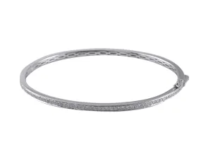 18K White Gold Bangle with 0.64CT Of Round Cut Diamonds