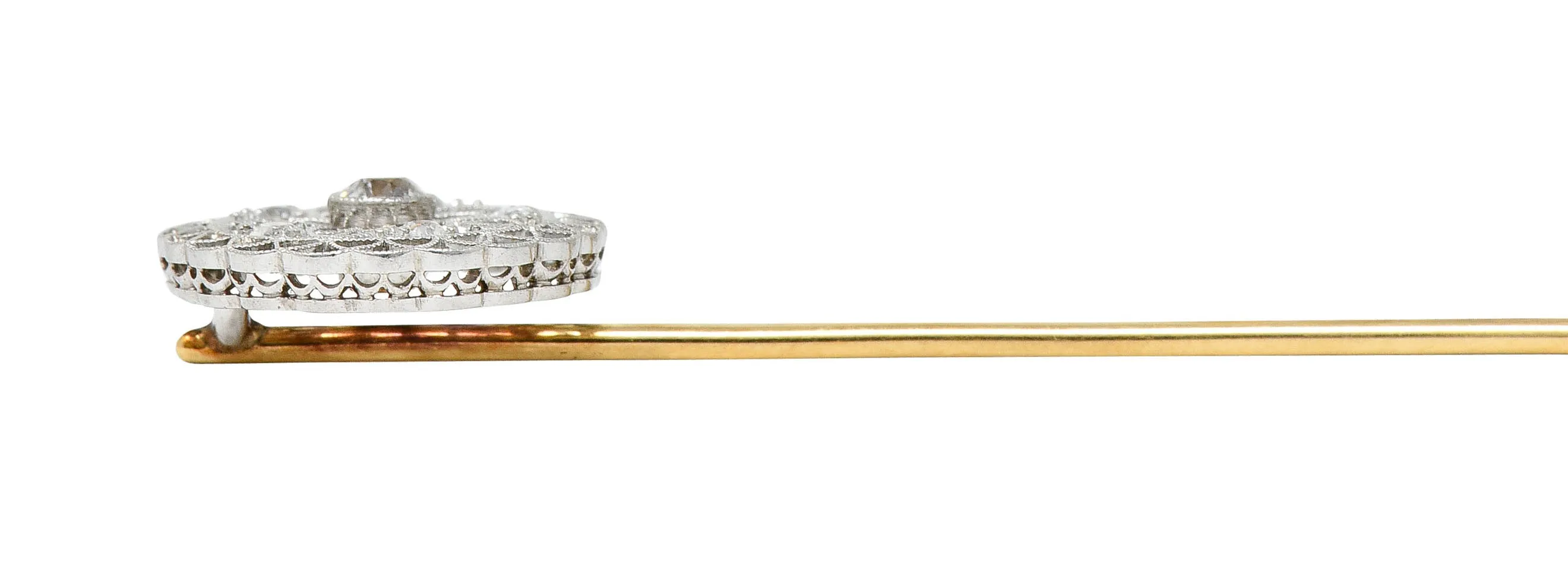 1910 Edwardian 0.27 CTW Diamond Platinum Radiating Starburst Stickpin