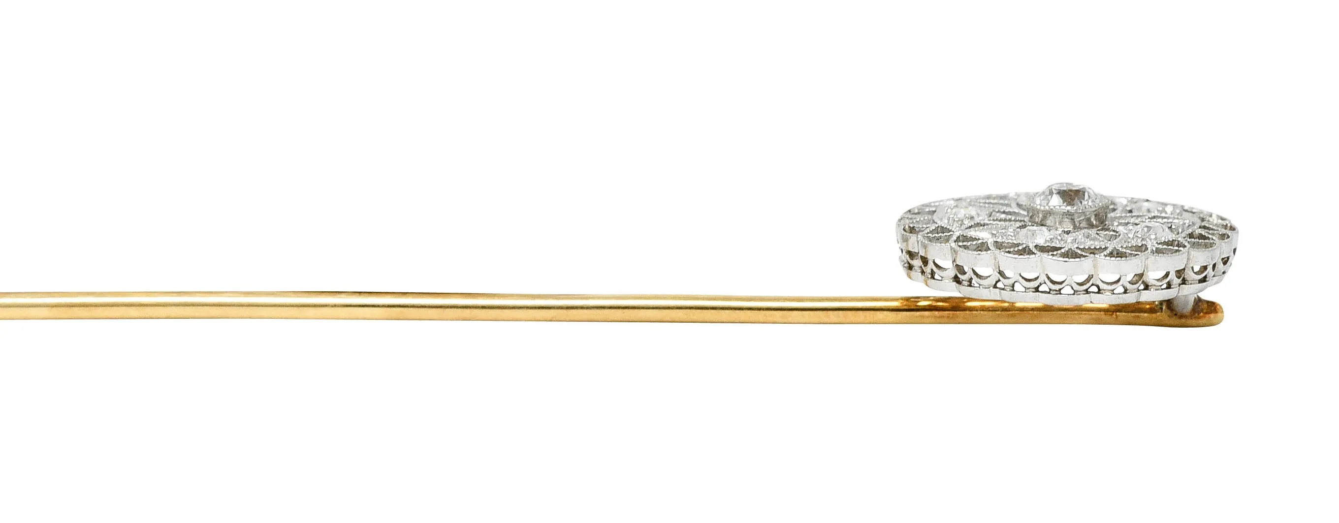 1910 Edwardian 0.27 CTW Diamond Platinum Radiating Starburst Stickpin