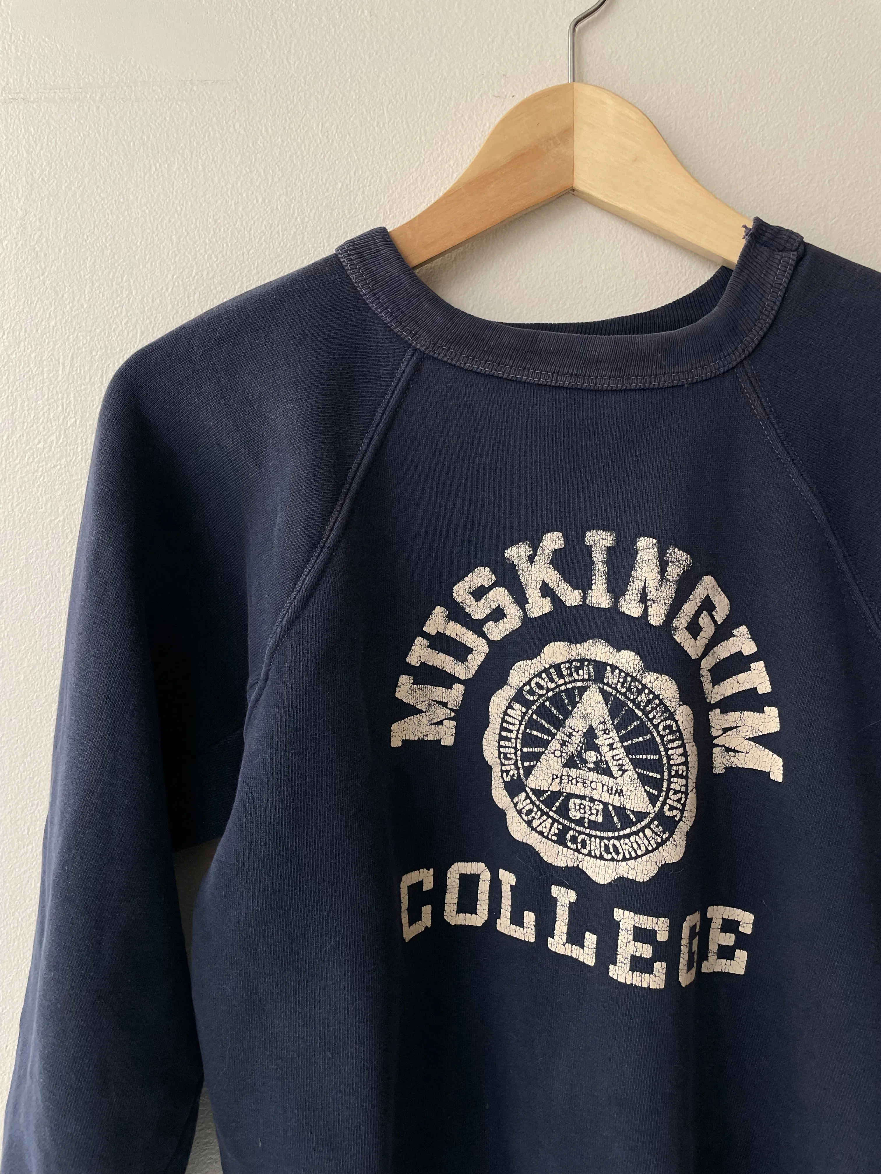 1960s Muskingum College Raglan