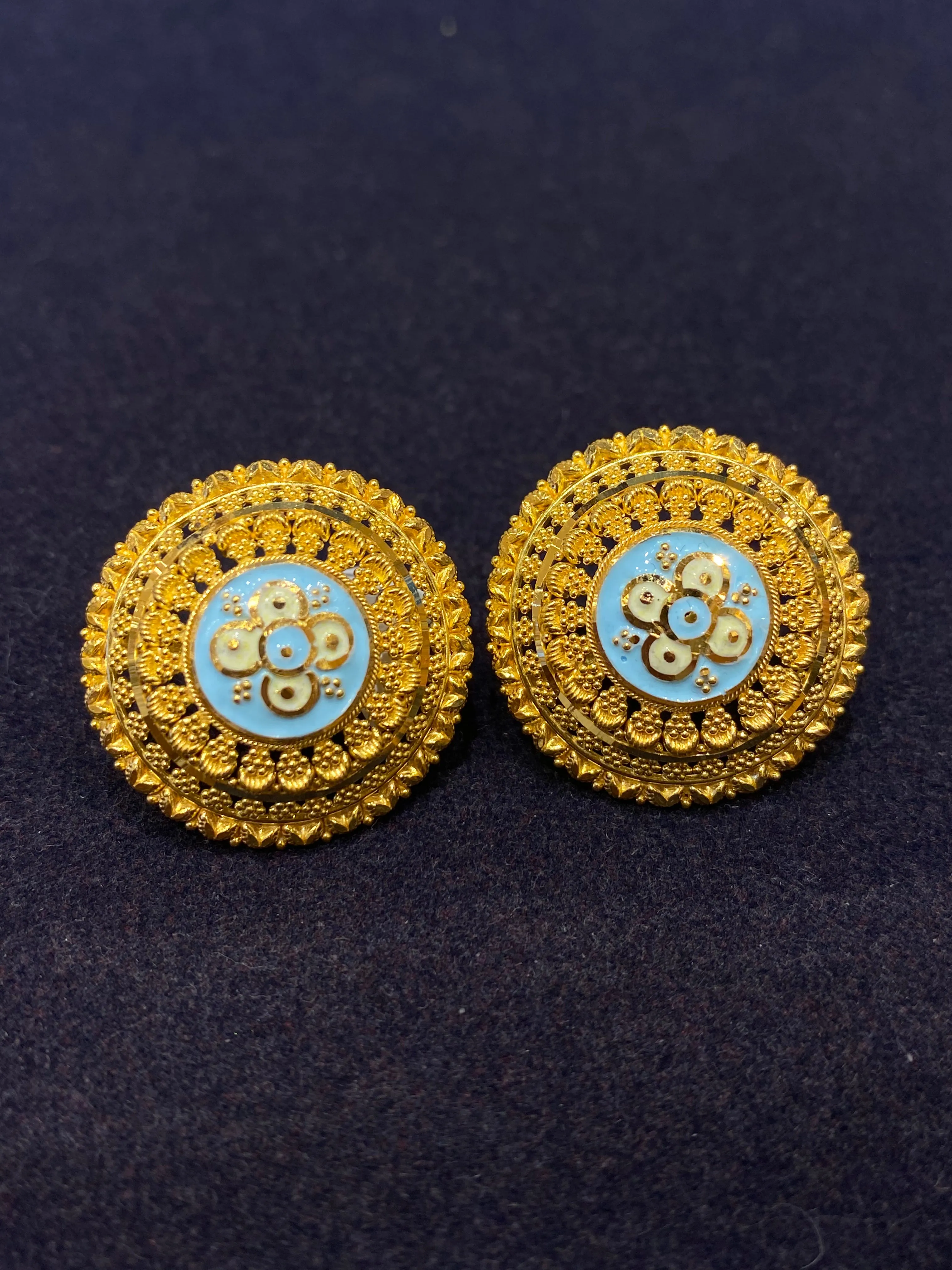 22K Solid Gold Earrings E22450