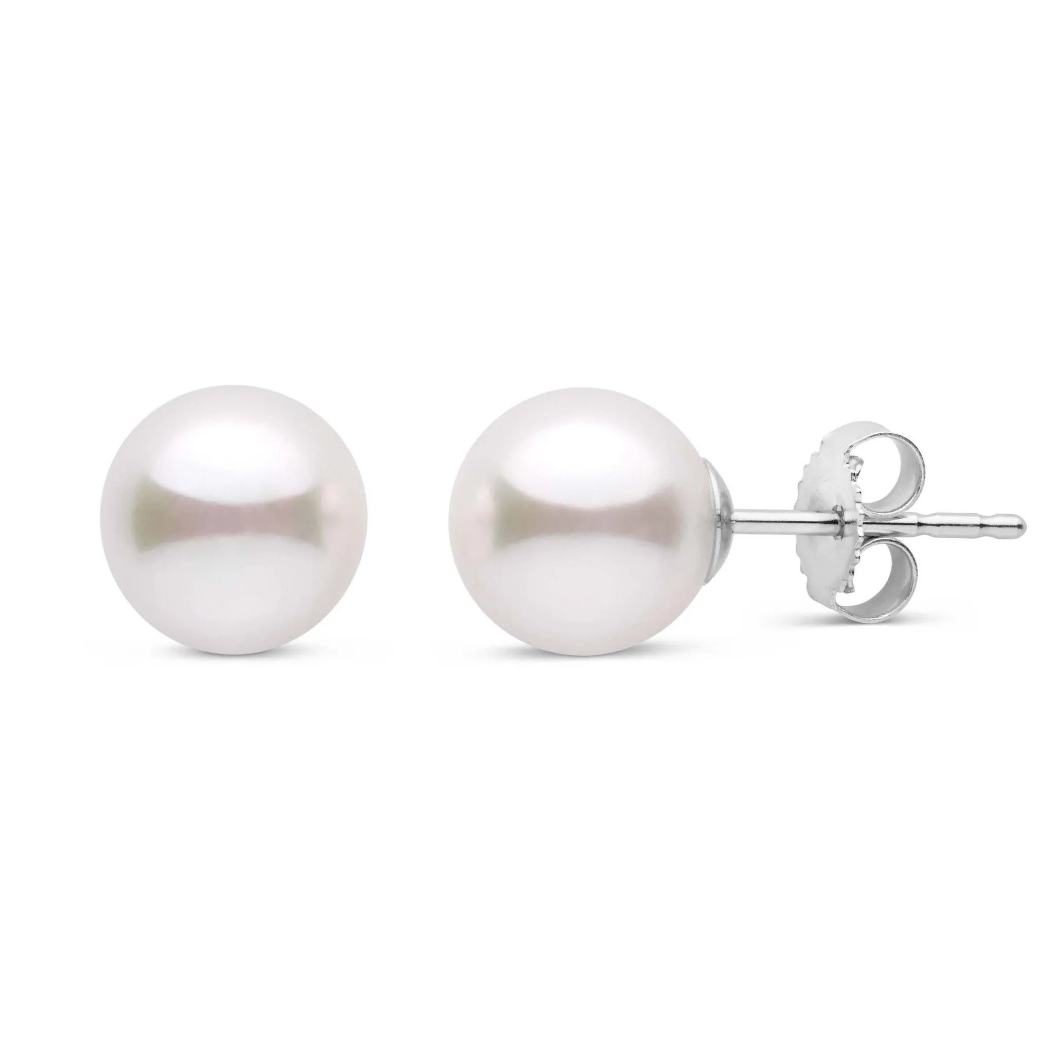 7.5-8.0 mm White Akoya AA+ Pearl Stud Earrings