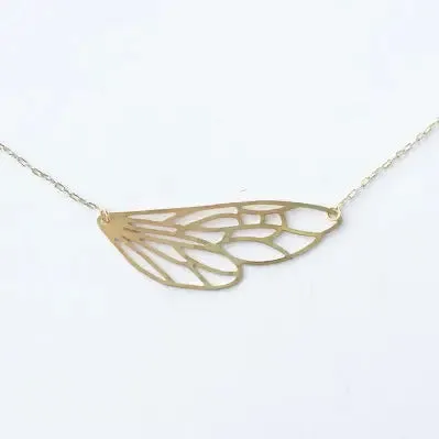 A Tea Leaf - Necklace - Insect Wing (Gold) #ATL-N-144