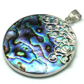 Abalone/Paua Shell Coin Pendant 35mm