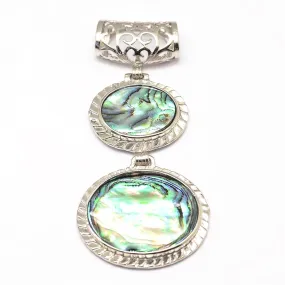 Abalone/Paua Shell Double Oval Pendant 66mm