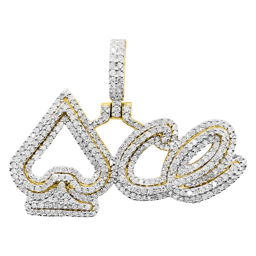 ACE Diamond Pendant 1.22cttw 10K Yellow Gold