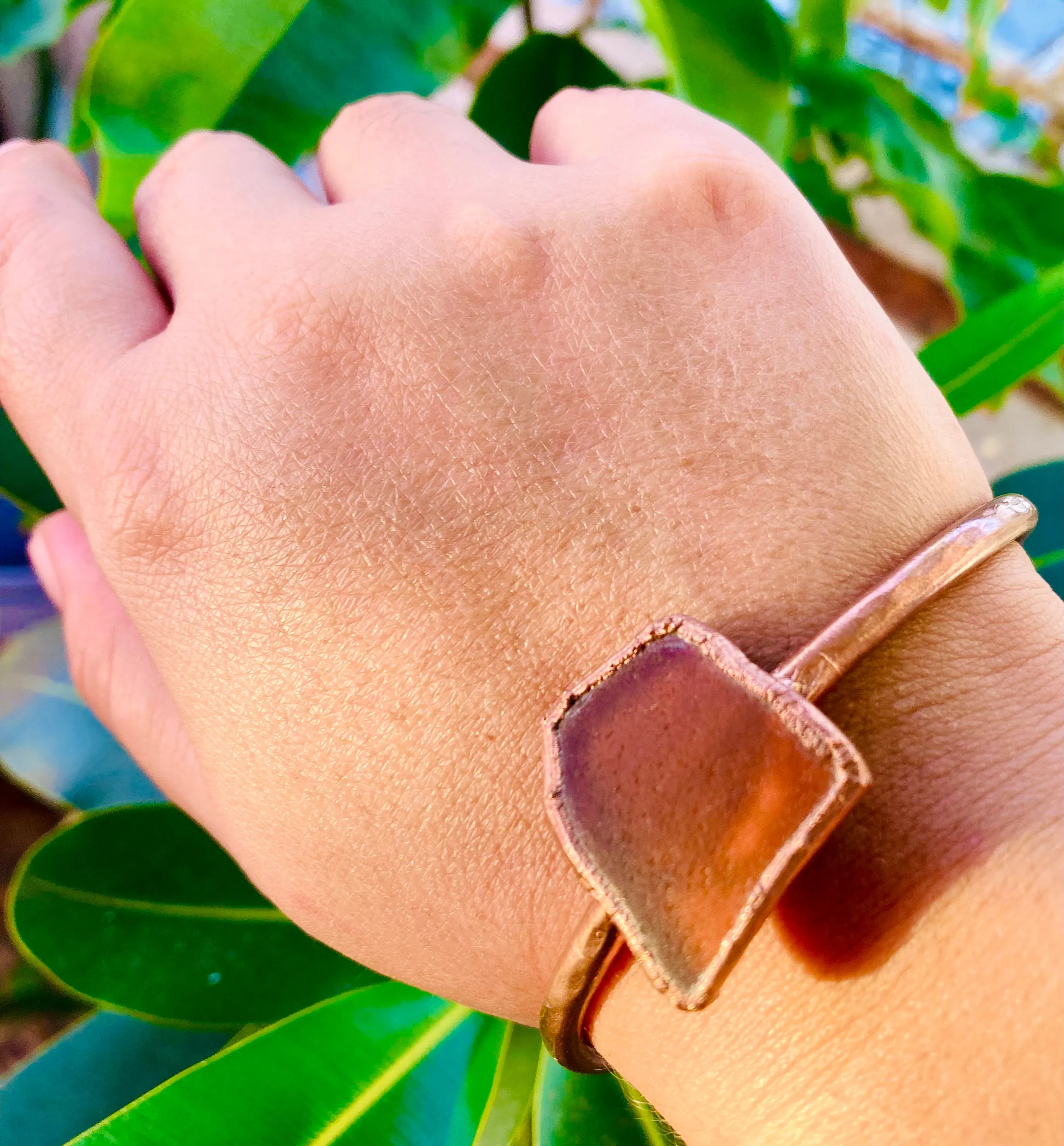 Amber Seaglass Bangle