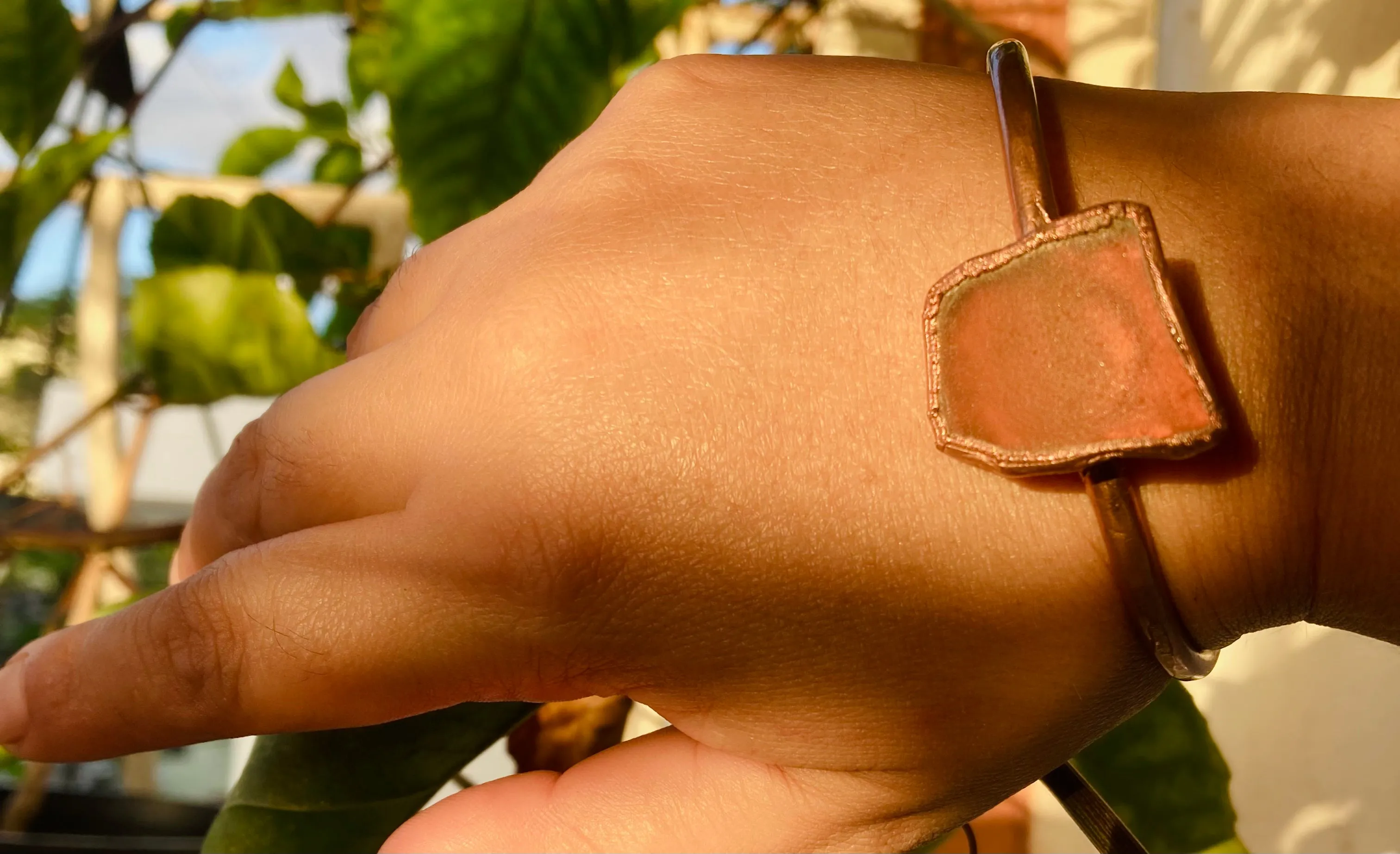 Amber Seaglass Bangle