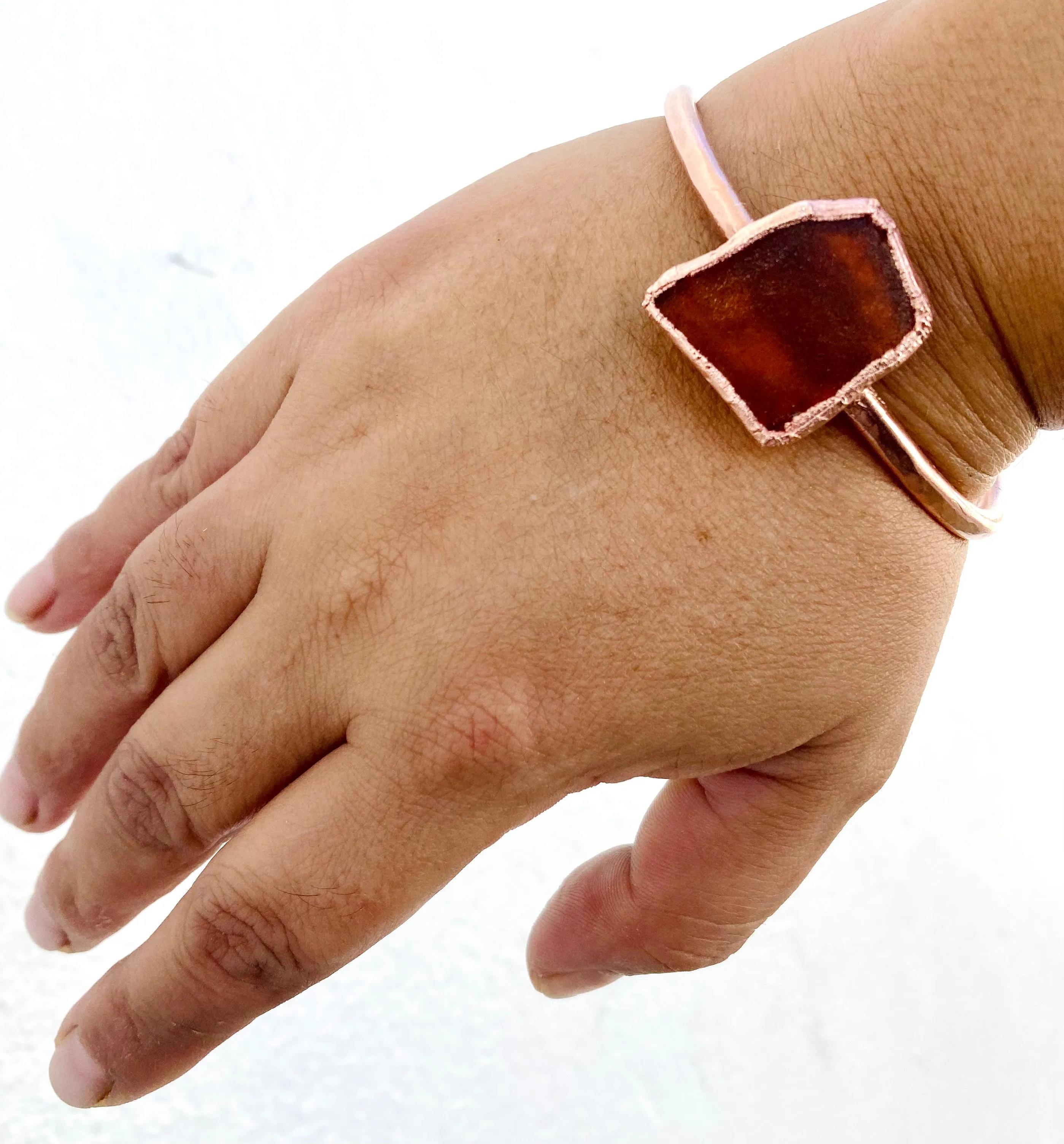 Amber Seaglass Bangle