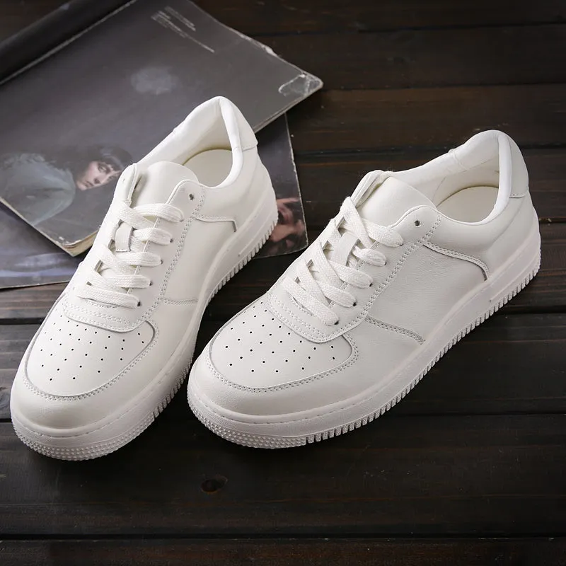 Ashore Shop cowhide air force series non-slip leather breathable low-top sports shoes casual sneakers men's shoes