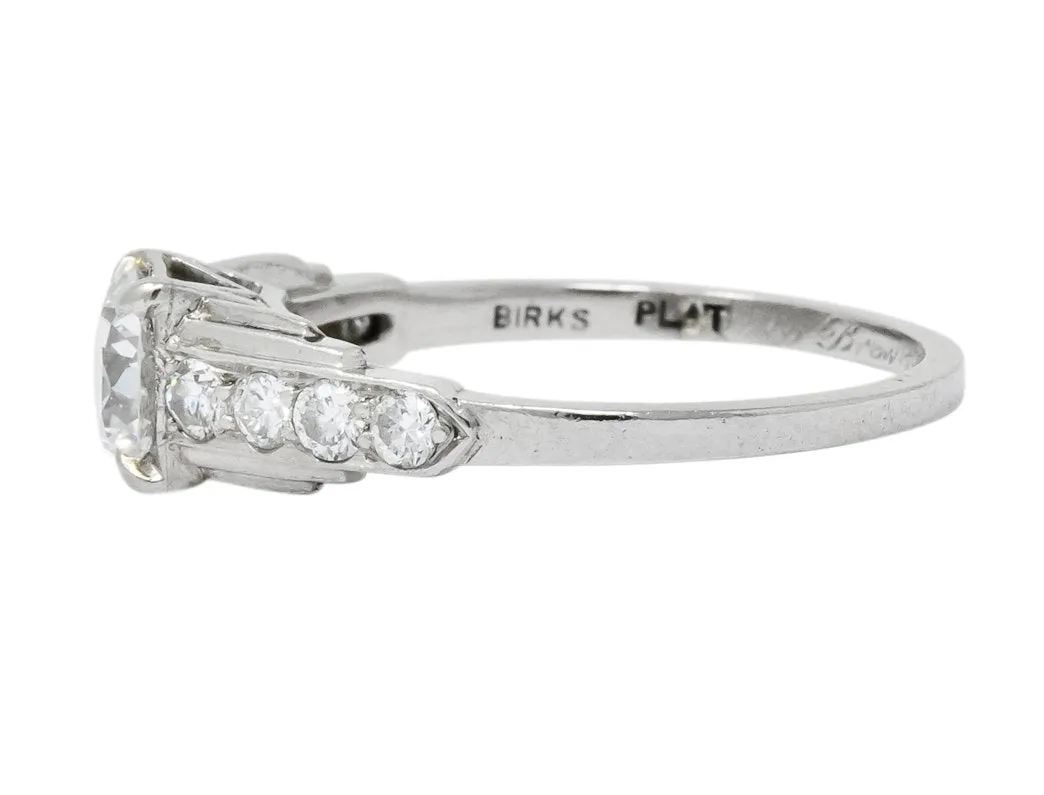 Birks Retro 0.82 CTW Diamond Platinum Engagement Ring