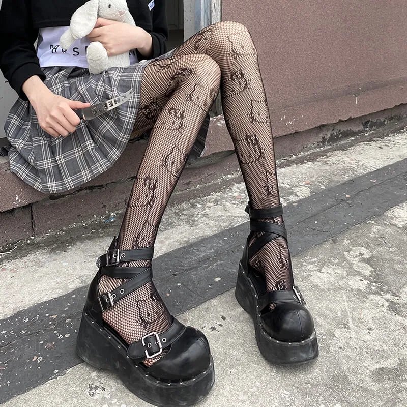 Black fishing net socks pantyhose BY7005