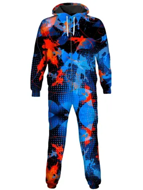 Blue and Orange Paint Splatter Onesie