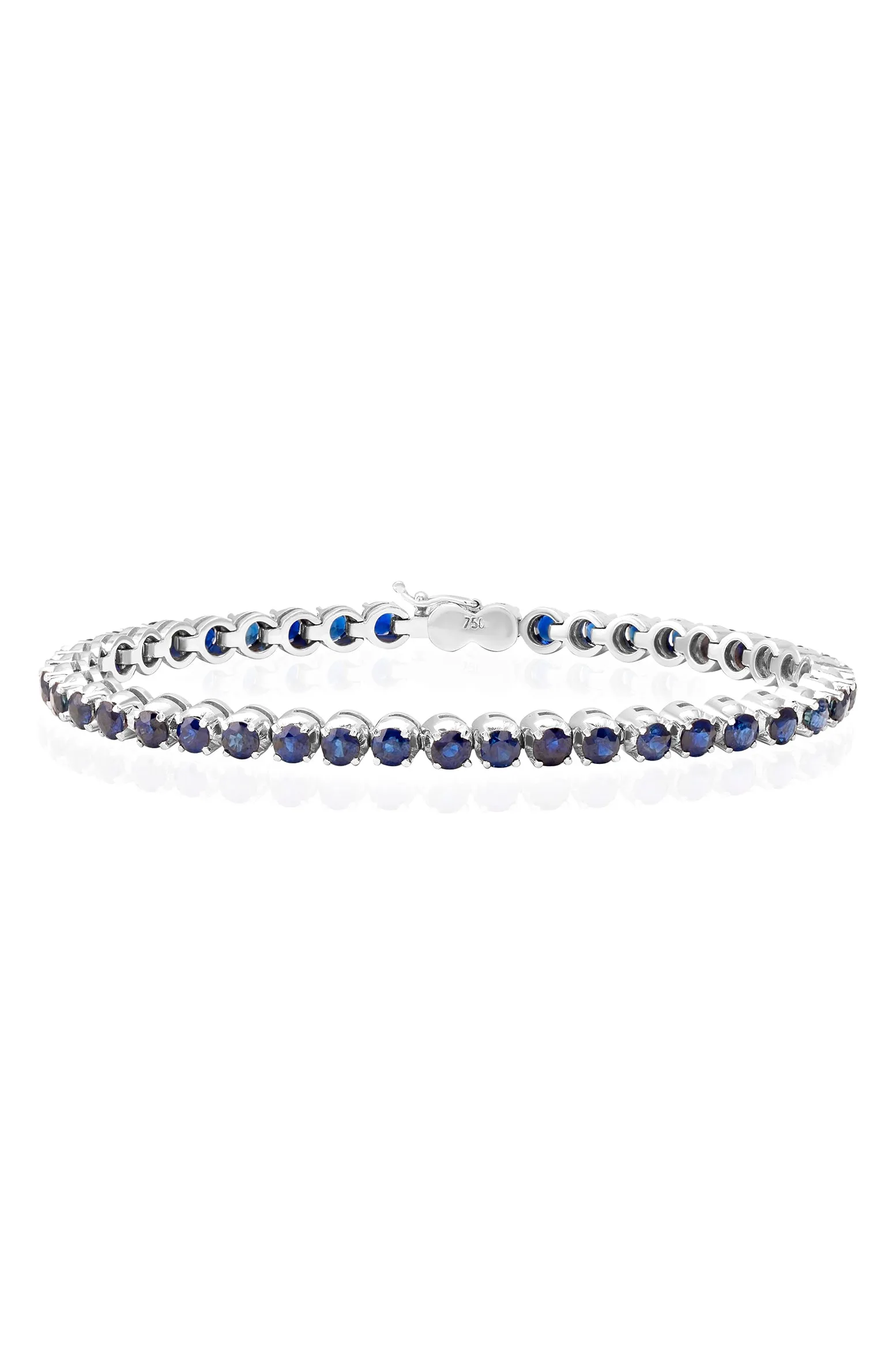 Blue Sapphire Tennis Bracelet in 18k White Gold